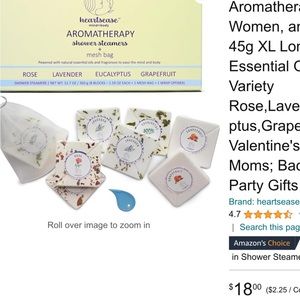 New in box heartsease mind body aromatherapy shower steamer set